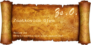 Zsatkovics Olga névjegykártya
